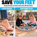 BrickPack playmat keeps loose building bricks in one play area with its raised edge