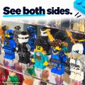 FigFortress mirrored back shows both sides of displayed minifigures. Minifigures are not included.